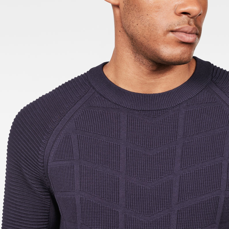G-Star RAW® Suzaki Moto Knit Dark blue detail shot