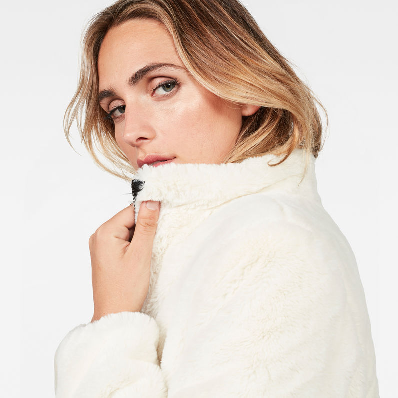 G-STAR® Strett Padded Teddy Jacket Blanc detail shot