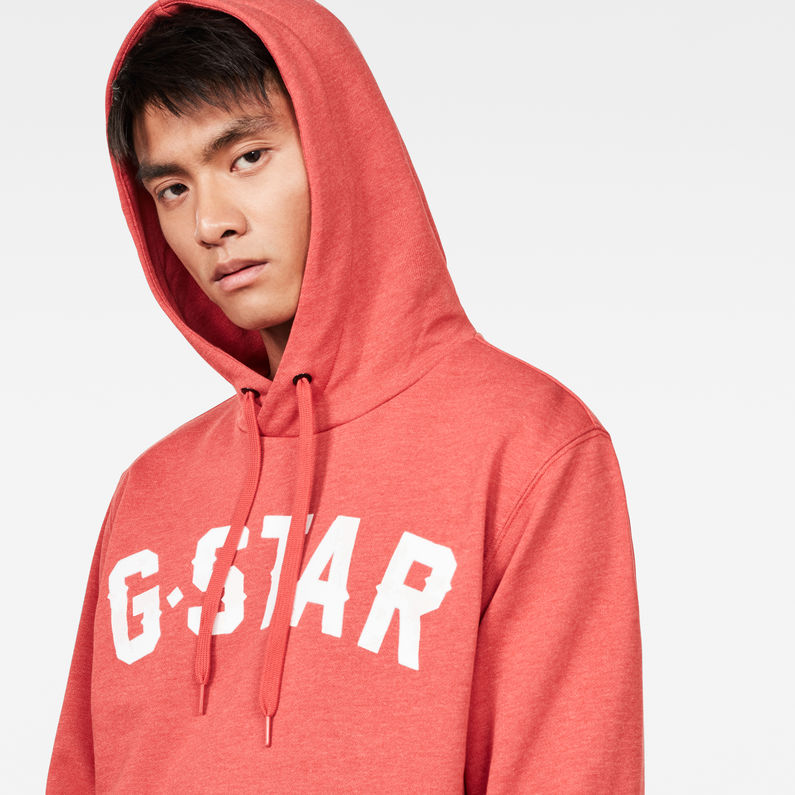 G-Star RAW® Halgen Core Hooded Sweater Red detail shot