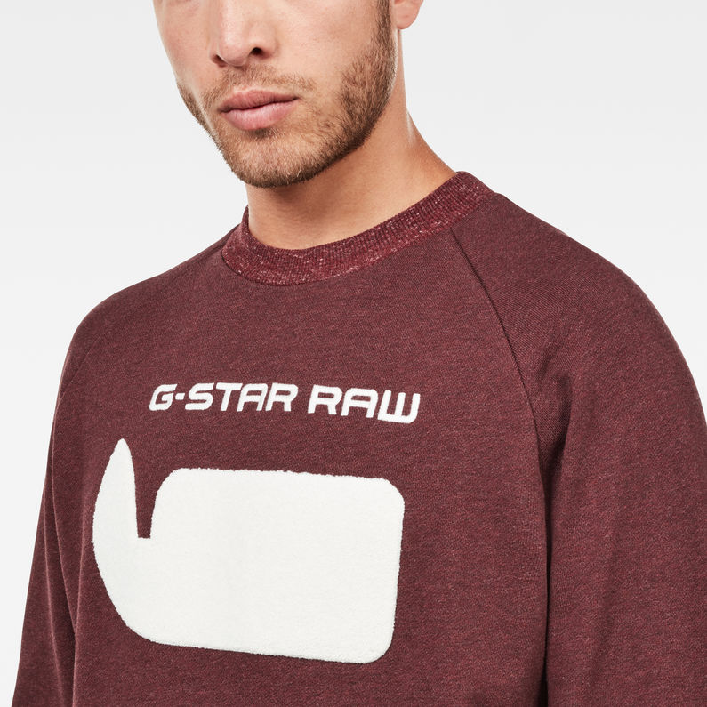 G-Star RAW® Revir Stor Raglan Sweater Purple detail shot