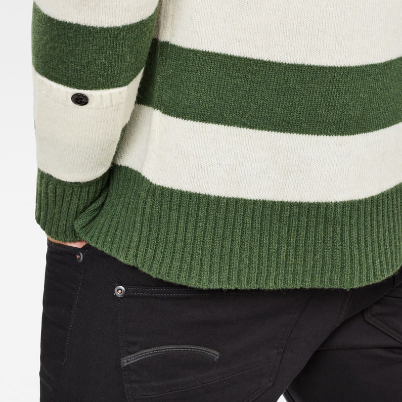 G-Star RAW® Doolin Stripe Knit Green detail shot