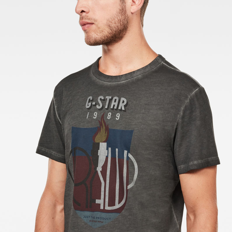 G-Star RAW® Vintage Graphic T-Shirt Gris detail shot
