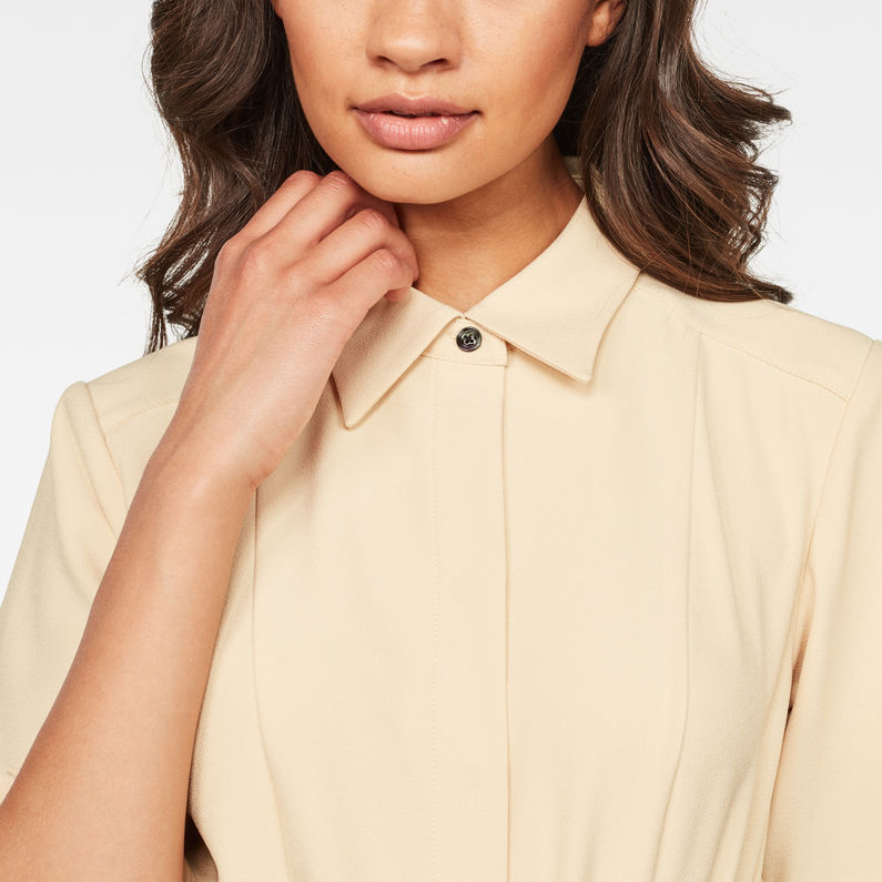 G-Star RAW® Bristum Deconstructed Shirt Dress Beige detail shot