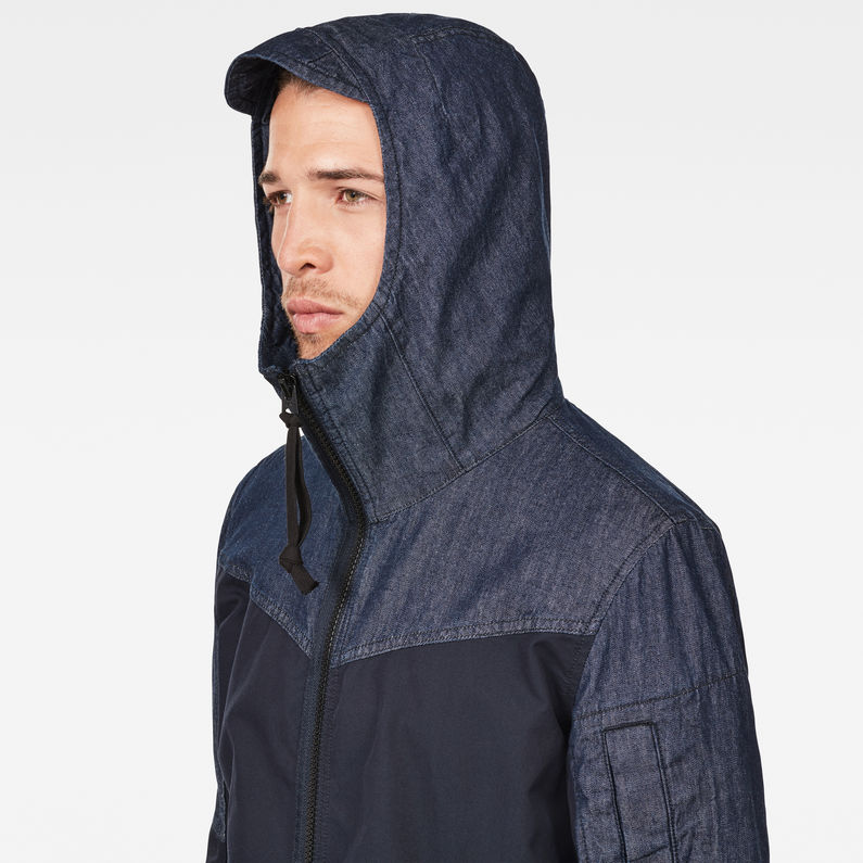 G-Star RAW® Batt Hooded Overshirt Bleu foncé detail shot