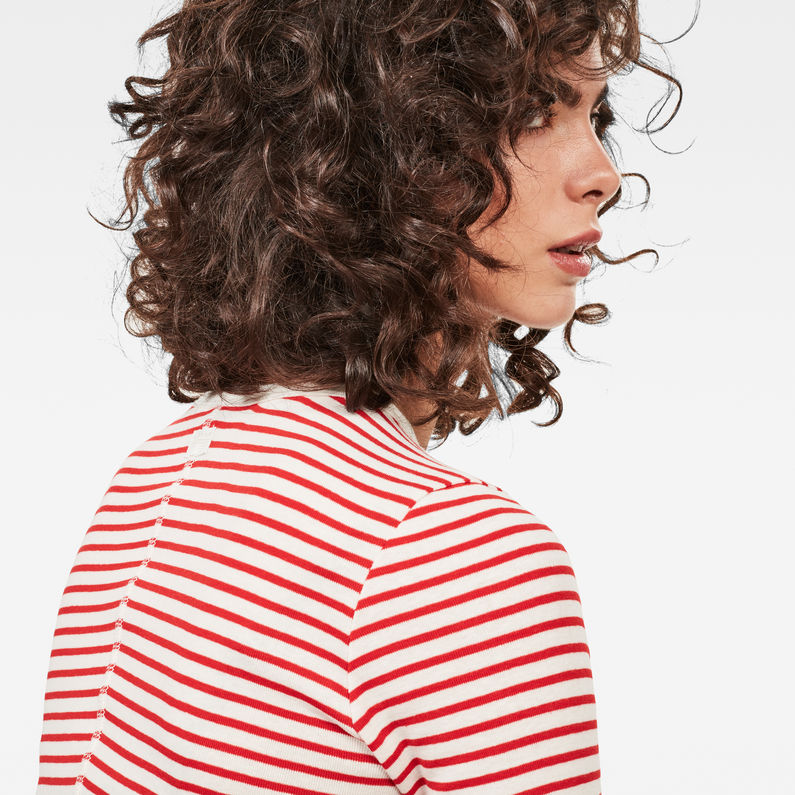 G-Star RAW® Raw Correct Silber Cropped T-Shirt Red detail shot