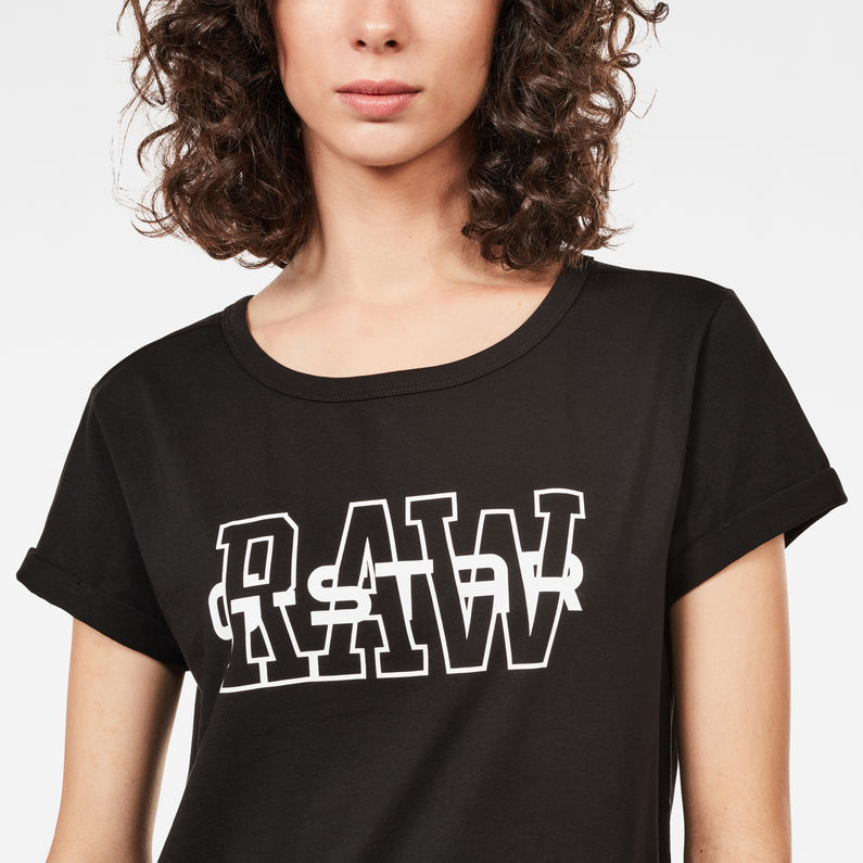 G-Star RAW® Rie Art Straight T-Shirt Noir detail shot