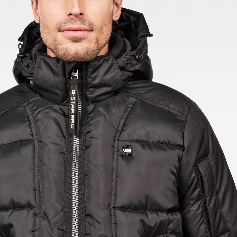 G-STAR® Whistler Quilted Hooded Bomber Schwarz detail shot