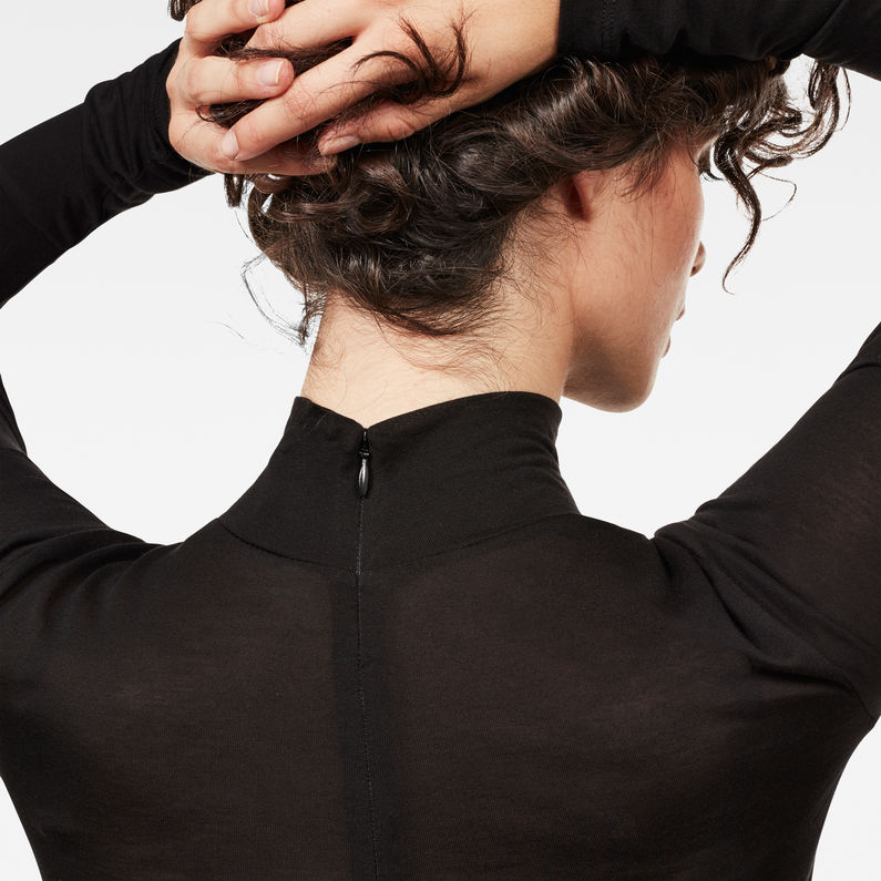 G-Star RAW® Hika Slim Funnel T-Shirt Schwarz detail shot
