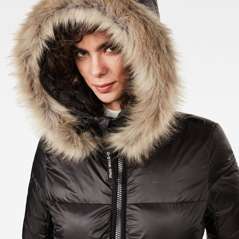 G-Star RAW® Whistler Hooded Quilted Slim Jacket Black detail shot