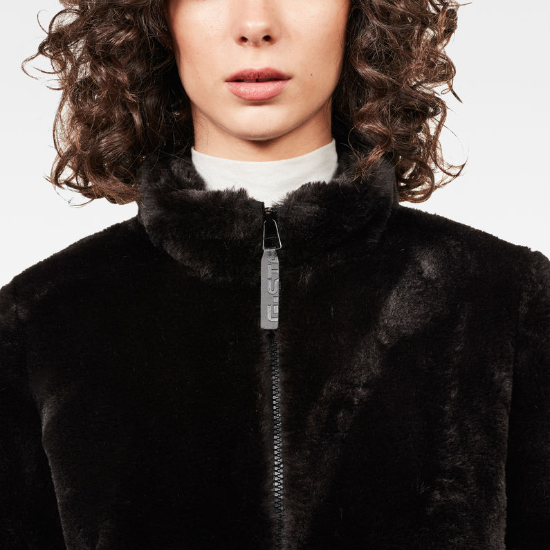 G-Star RAW® Whistler Meefic Padded Hooded Jacket Noir detail shot