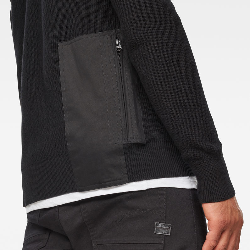 G-Star RAW® Powel Zip Through Knit Schwarz detail shot