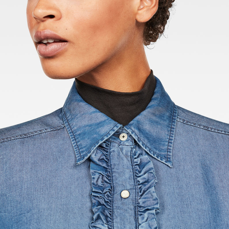 G-Star RAW® Deline Frill Dress Mittelblau