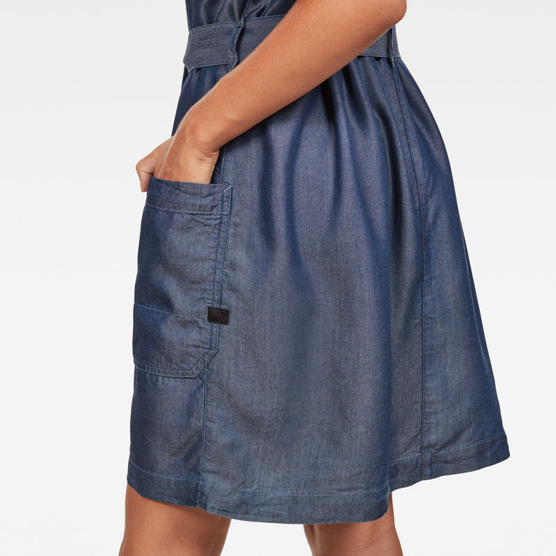 G-Star RAW® Blake Wrap Dress ダークブルー detail shot