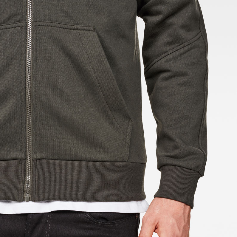 G-Star RAW® Strett Dc Hooded Zip Thru Sweater Grey detail shot