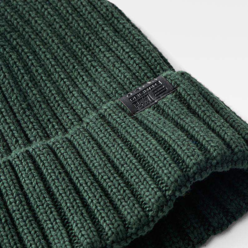G-Star RAW® Vaan Beanie Green detail shot buckle
