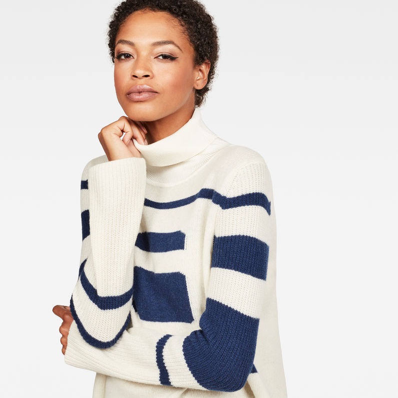 G-Star RAW® Cyeil Turtle Knit White detail shot