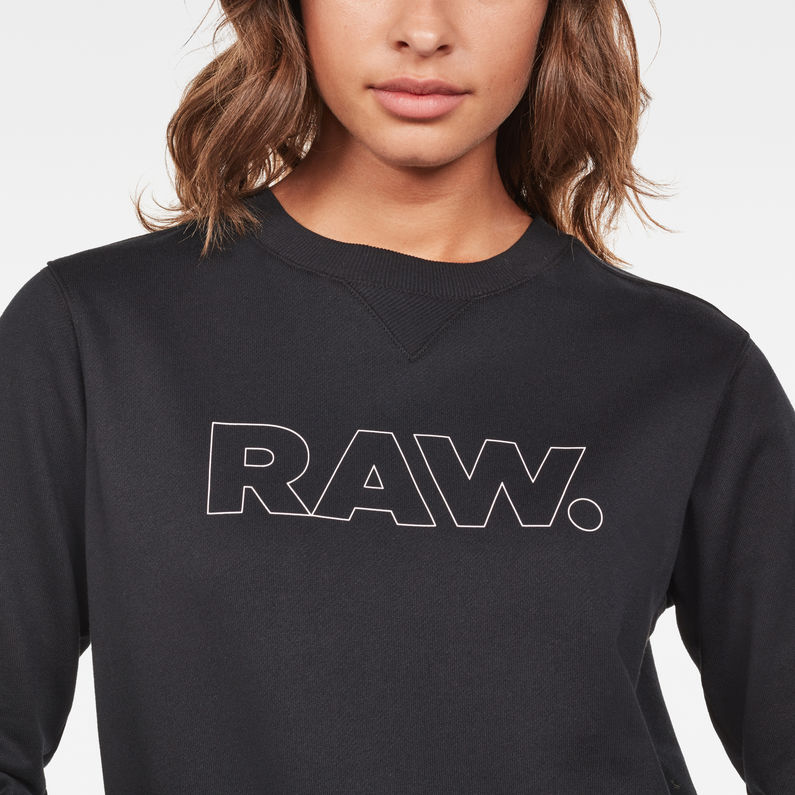 G-Star RAW® Raw Correct Triffey Cropped Sweater Schwarz detail shot