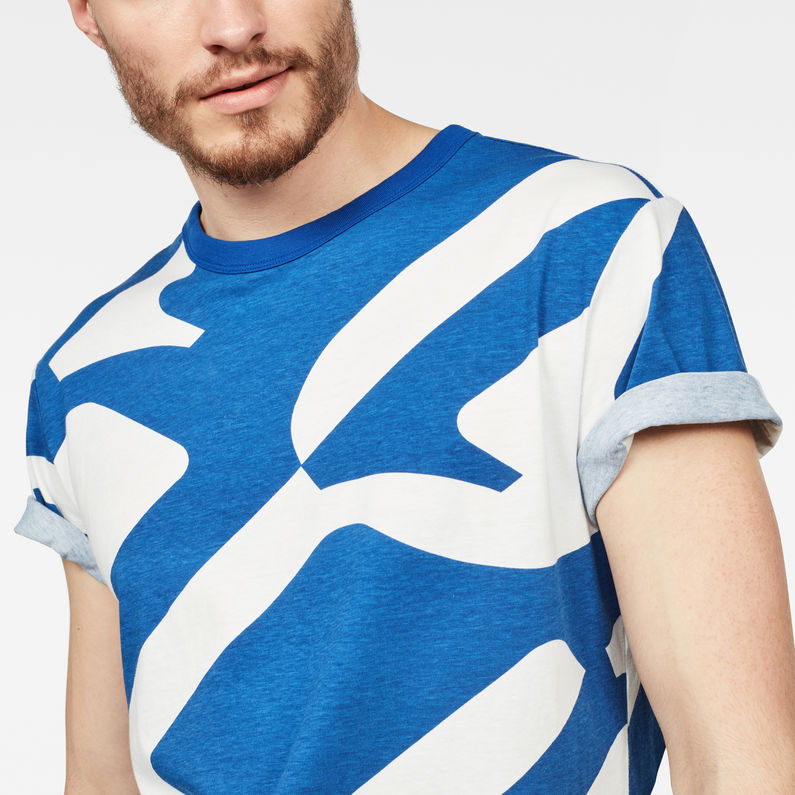 G-Star RAW® Hyce Regular Pattern T-Shirt Mittelblau detail shot