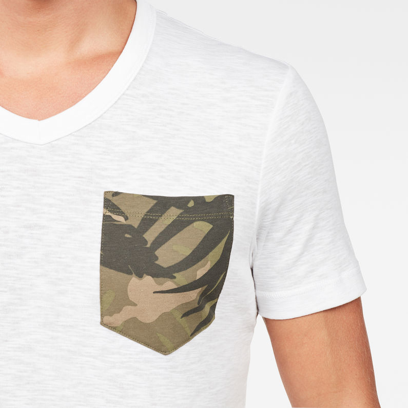 G-Star RAW® Hawaii Camo Kantano Slim T-shirt White detail shot