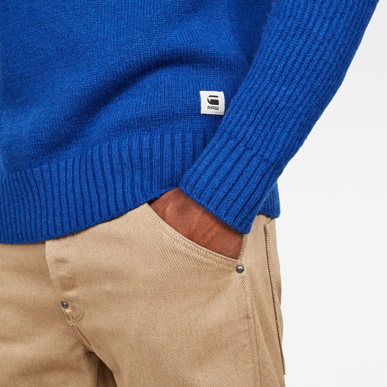 G-Star RAW® Core Turtle Knit Bleu moyen detail shot