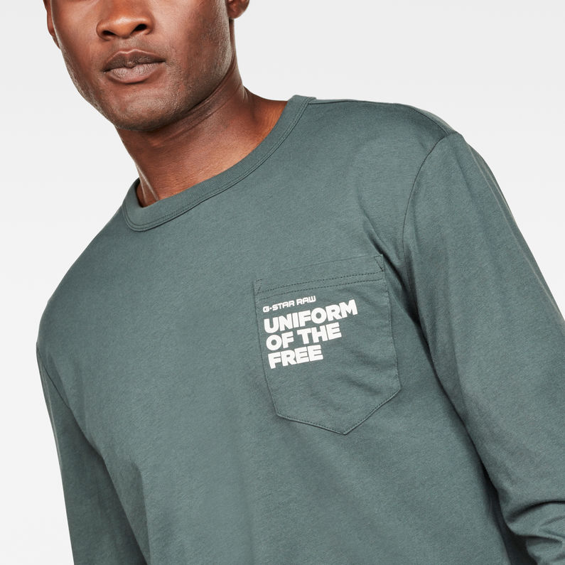 G-Star RAW® Graphic 7 Pocket T-Shirt Green detail shot