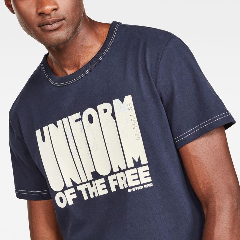 G-Star RAW® Graphic 8 Regular T-shirt Azul oscuro detail shot