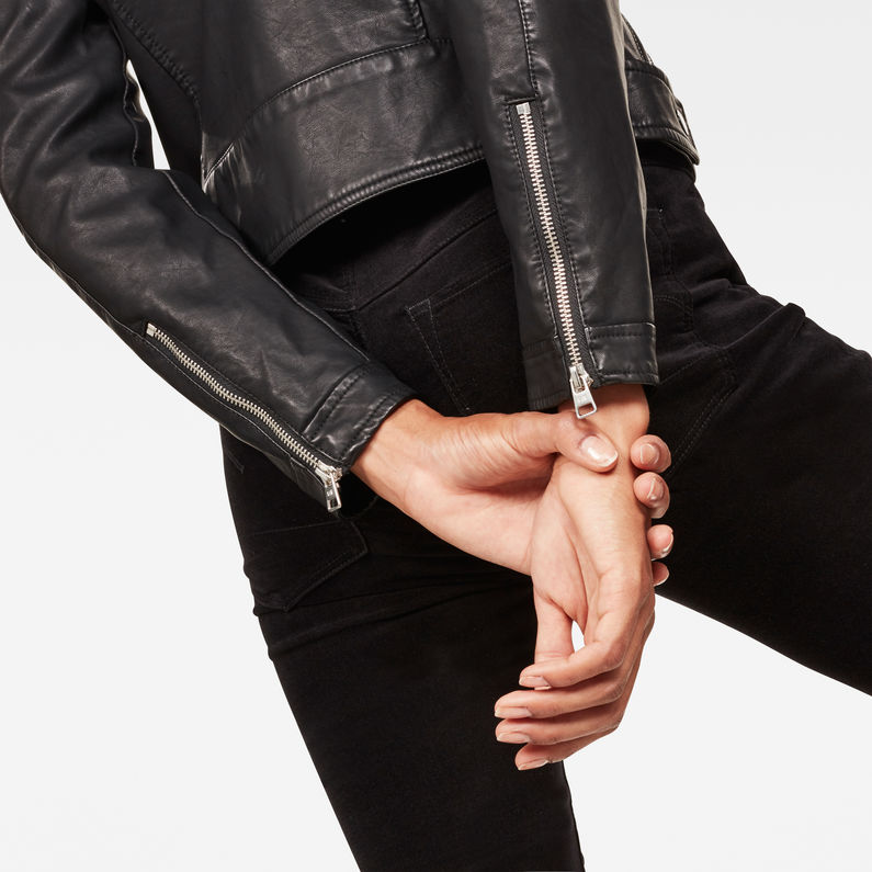 G-Star RAW® Chopper Slim Biker Jacket Black detail shot