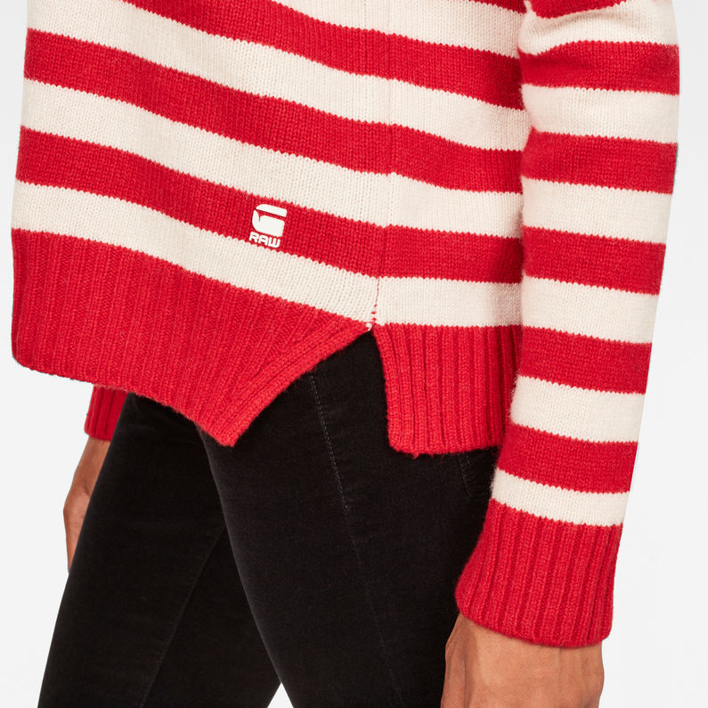 G-Star RAW® Doolin Stripe Knit Red detail shot