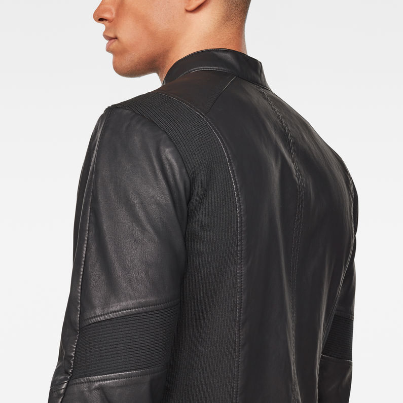 G-STAR® Motac Deconstructed Biker Jacket Schwarz detail shot