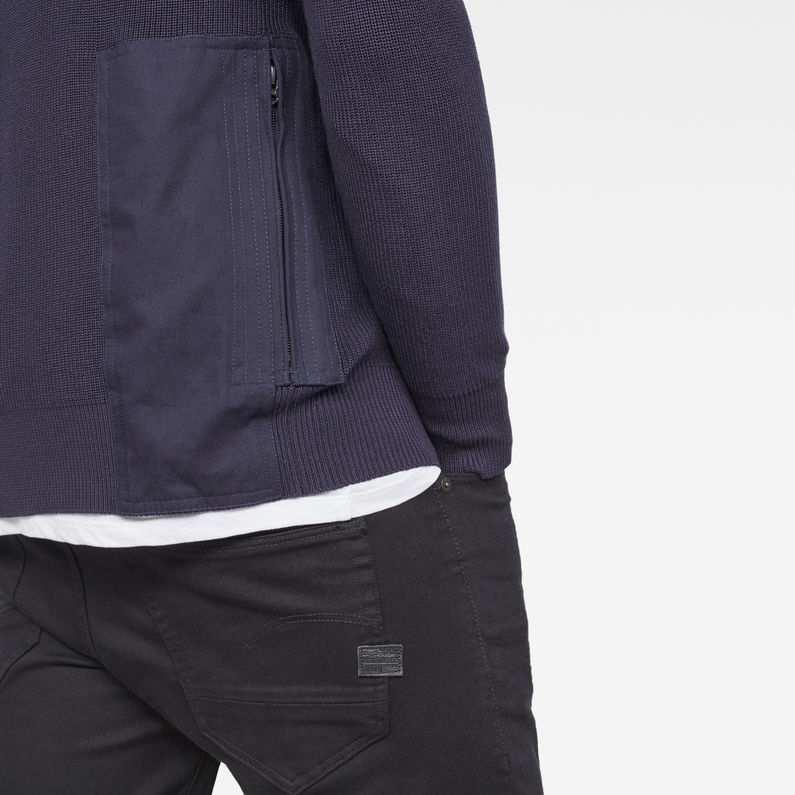G-Star RAW® Powel Zip Through Knit Dark blue detail shot