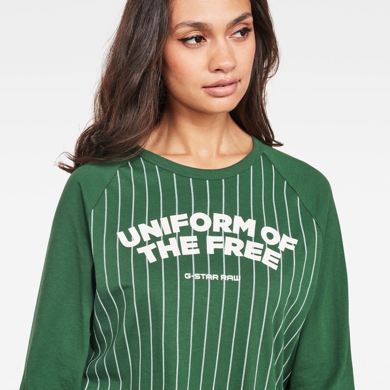 G-Star RAW® Graphic 3 Xula Pinstripe T-Shirt Groen detail shot