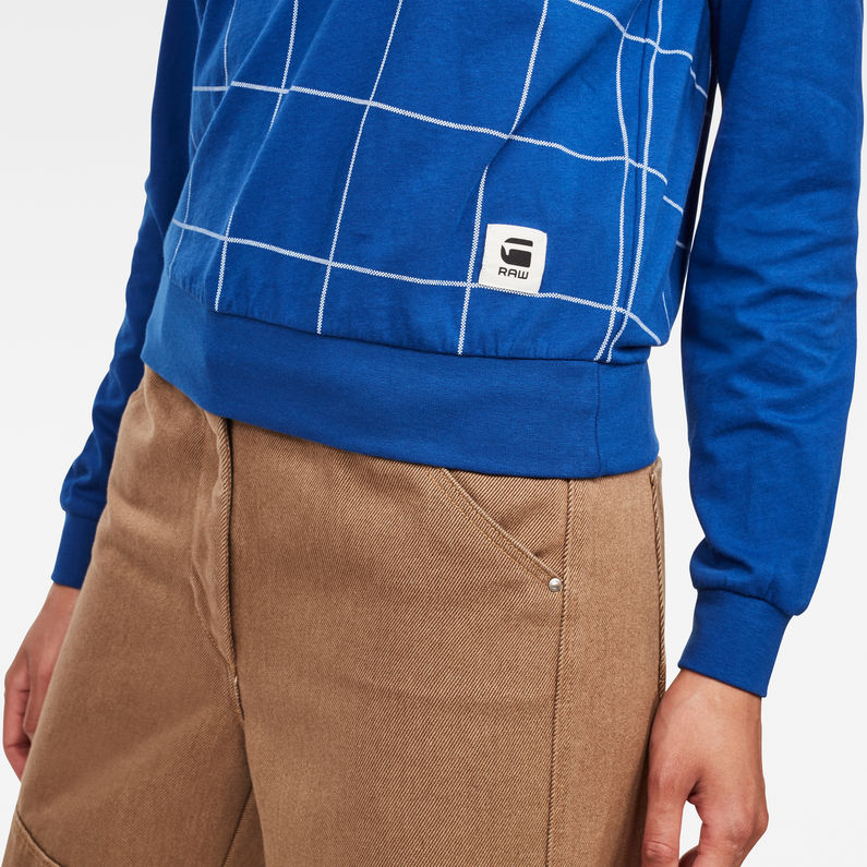 G-Star RAW® Graphic 4 Xula Window Check T-Shirt ミディアムブルー detail shot