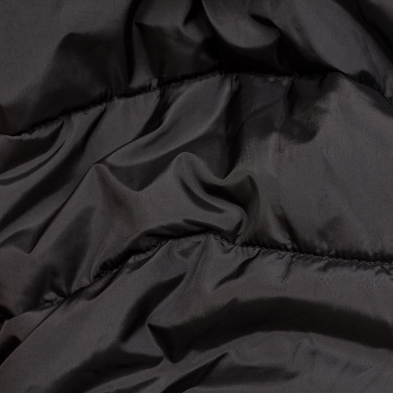 G-Star RAW® Motac Quilted Hooded Jacket Zwart fabric shot