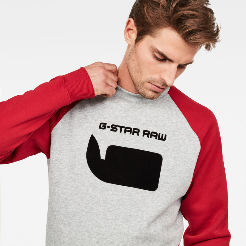 G-Star RAW® Graphic 19 Stor Raglan Sweat Red detail shot
