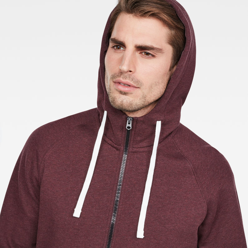 G-Star RAW® Manes Raglan Hooded Zip Sweat Purple detail shot