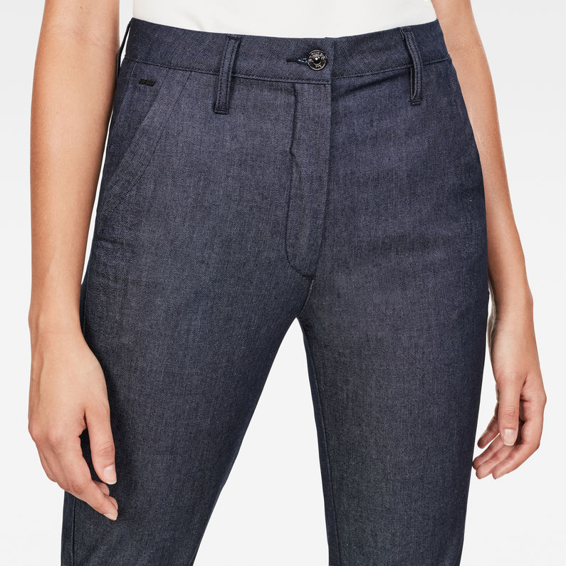 G-STAR® Bronson High Waist Skinny Chino Donkerblauw detail shot