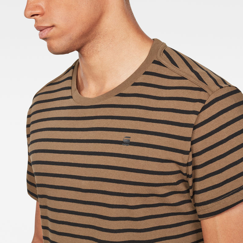 G-Star RAW® Starkon Stripe T-Shirt Brown detail shot