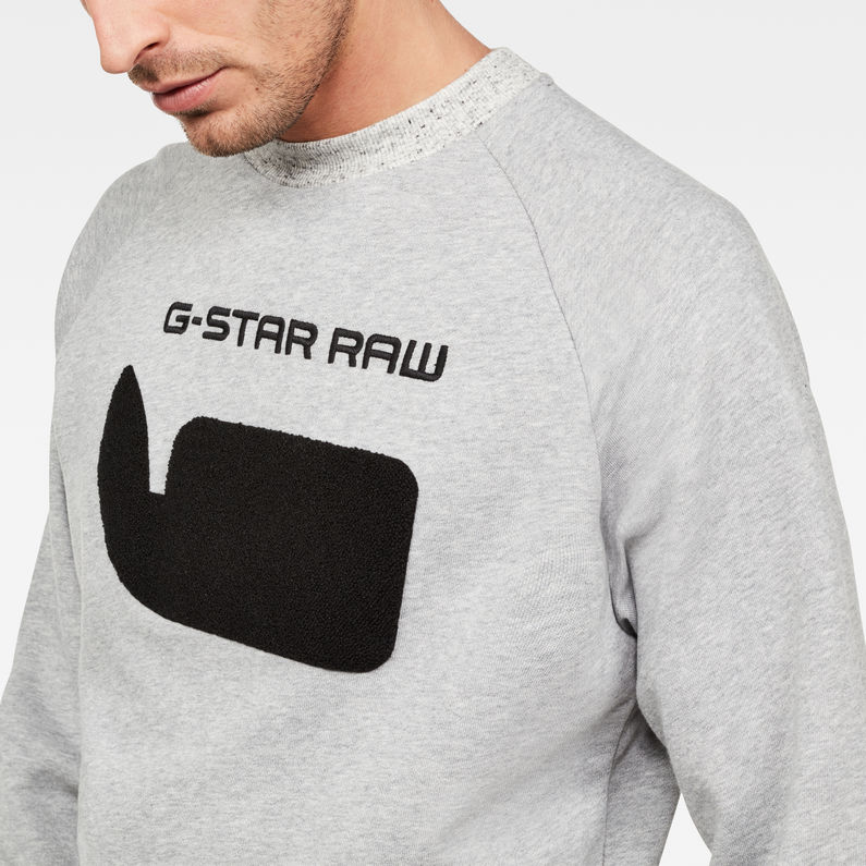 G-Star RAW® Revir Stor Raglan Sweat Grey detail shot