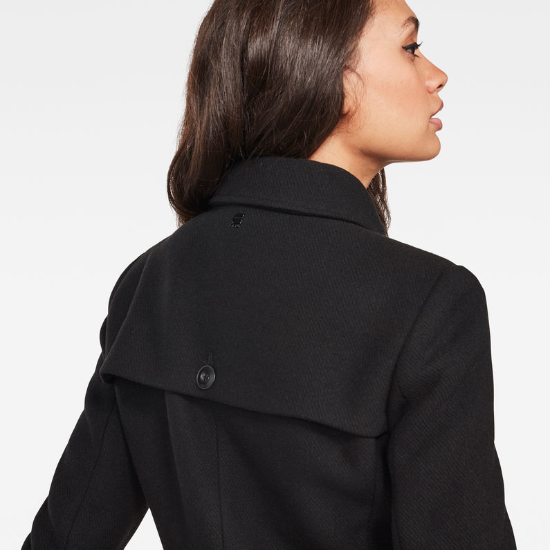 G-Star RAW® Minor Slim Wool Coat Black detail shot