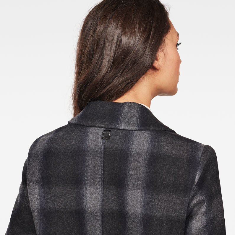 G-Star RAW® Minor SB Wool Check Coat Grey detail shot