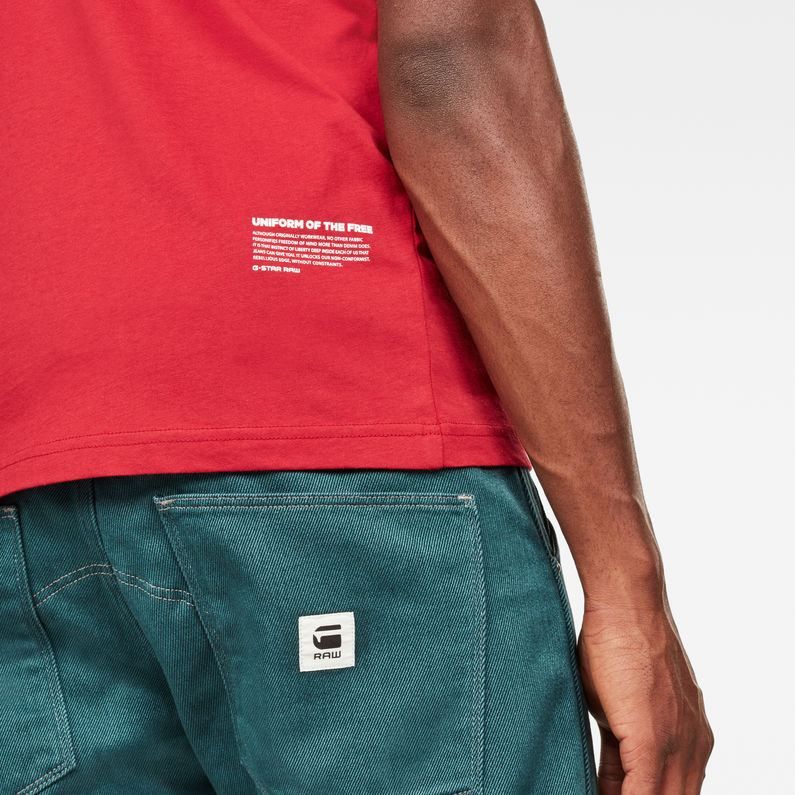 G-Star RAW® Graphic 5 Pocket T-Shirt Red detail shot