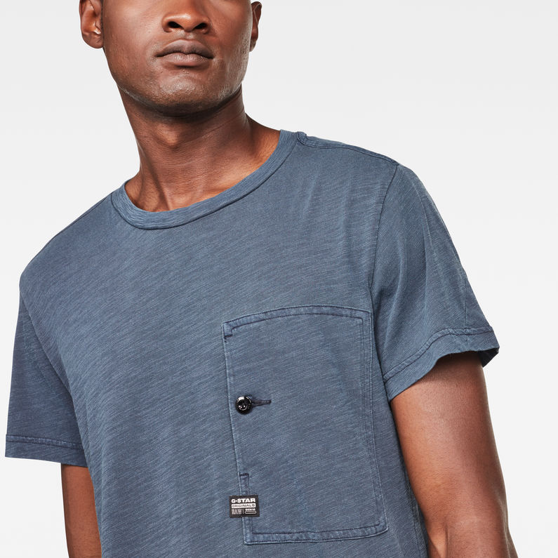 G-Star RAW® Stalt New Regular T-Shirt Azul intermedio detail shot