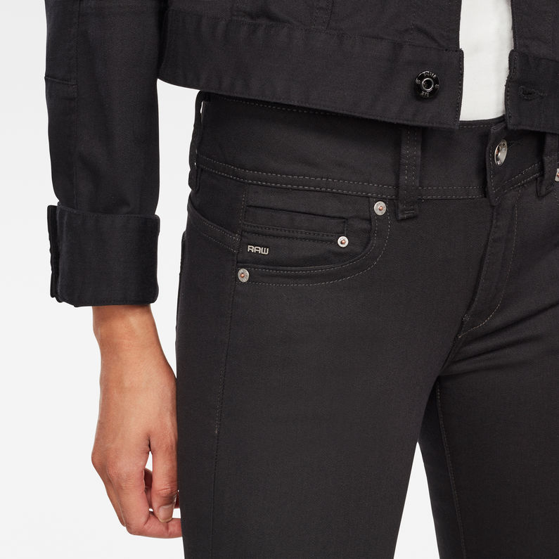 G-Star RAW® Midge Saddle Mid Waist Skinny Bootcut Jeans Black