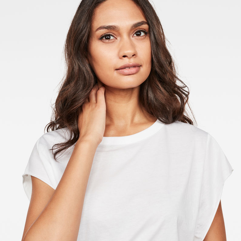 G-Star RAW® Zajla Knotted Straight T-Shirt White detail shot