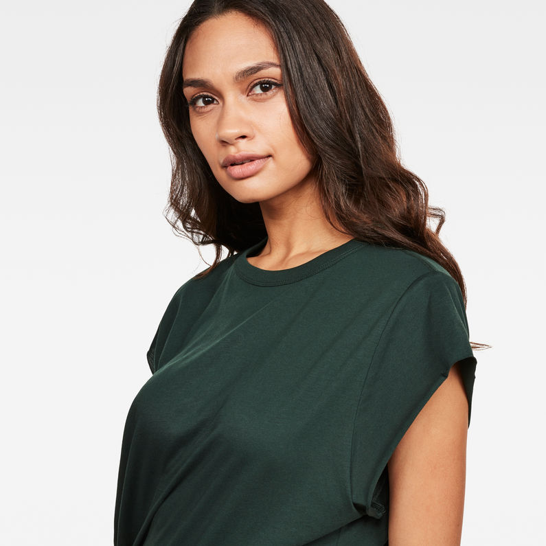 G-Star RAW® Zajla Knotted Straight T-Shirt Green detail shot