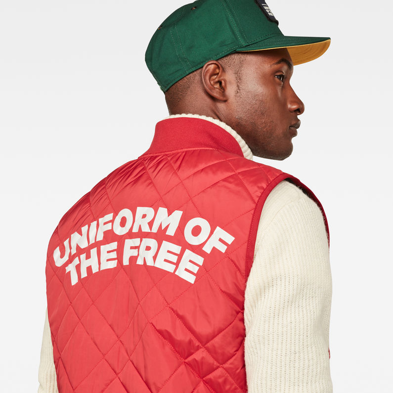 G-Star RAW® Blake Quilted Vest Red detail shot