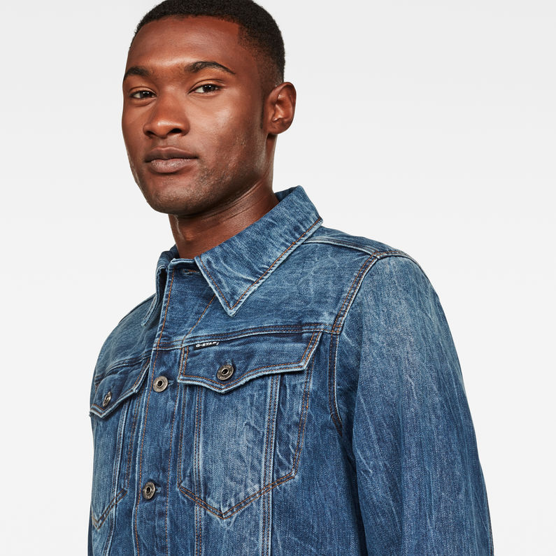 G-STAR® 3301 Slim Jacket Mittelblau detail shot