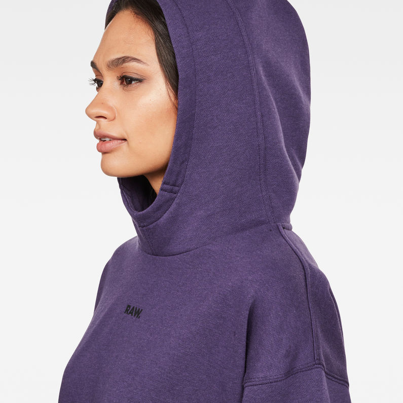 G-Star RAW® Flemster Relaxed Cropped Hooded Sweater Purple detail shot