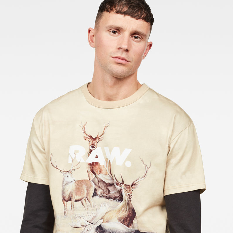 G-Star RAW® Cyrer Earth Loose T-Shirt Beige detail shot
