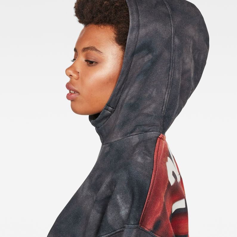 G-Star RAW® Cheiri Eclipse Relaxed Hooded Sweat Schwarz detail shot